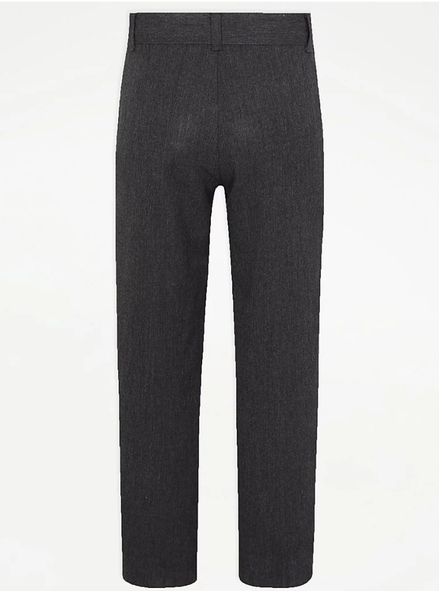 "George at Asda Boys' Grey School Trousers 5-Pack – Comfortable Regular Fit Uniform Pants"