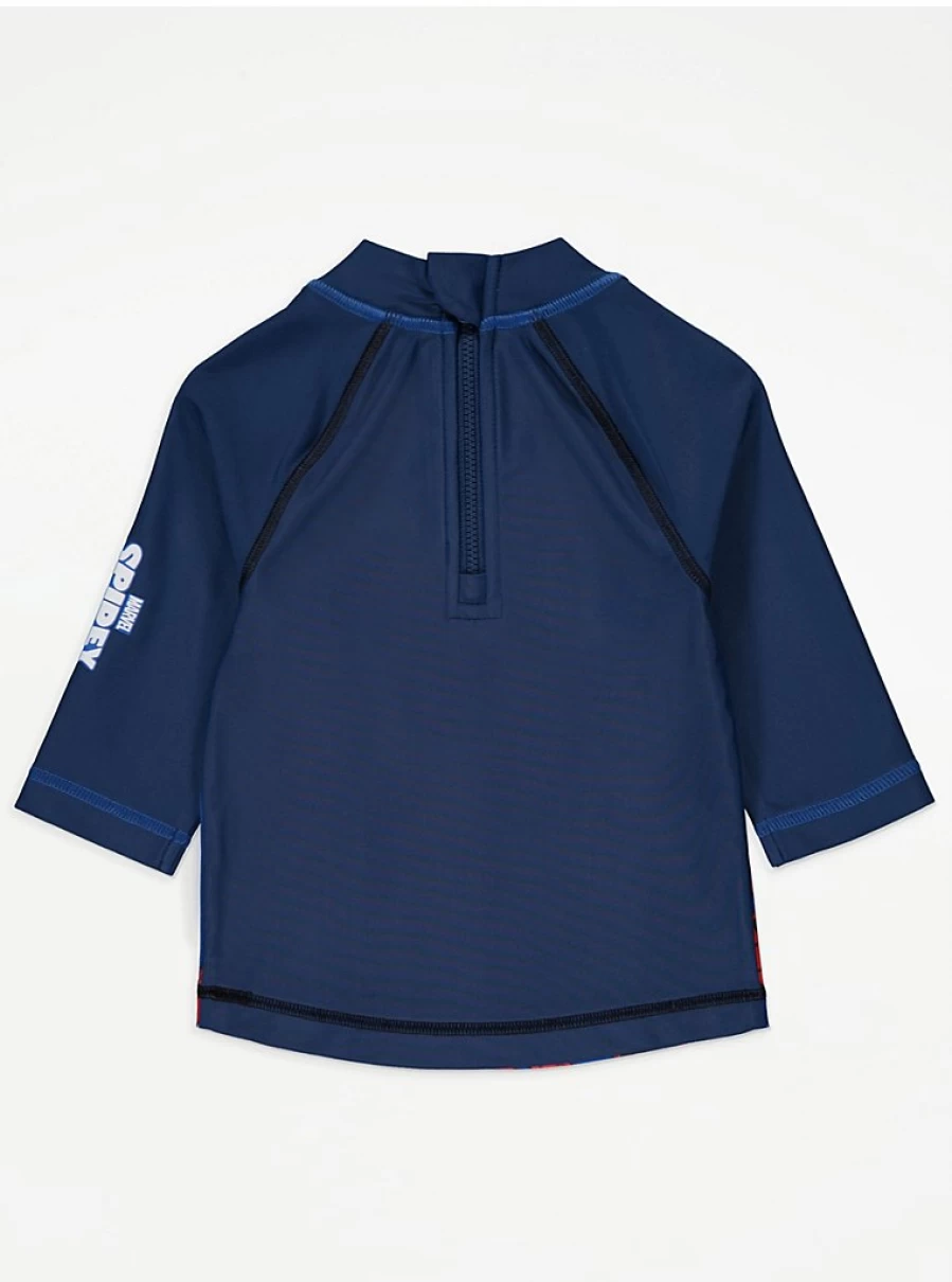 "Marvel Spidey and Friends Boys Navy Swim Rash Vest – George at Asda Kids UV Sun Protection"