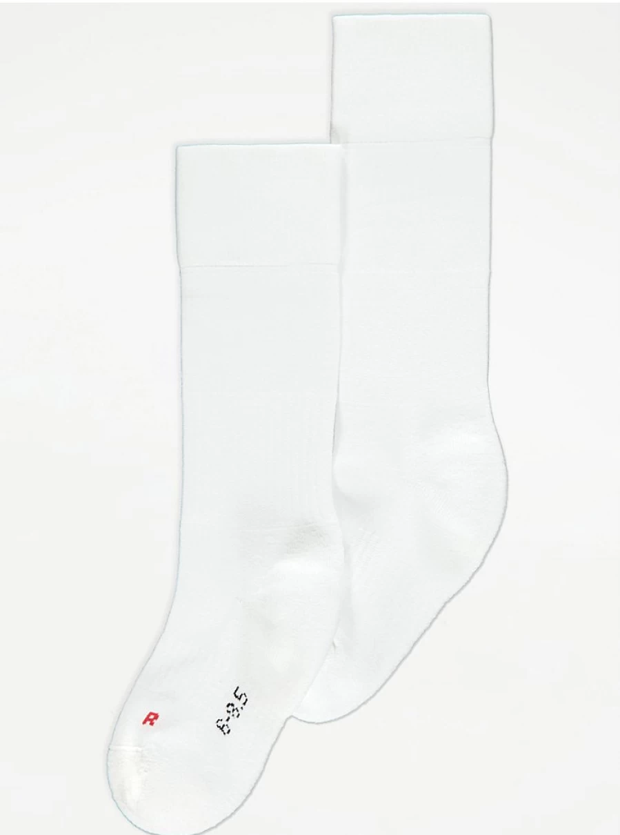 "George at Asda Kids White Antibacterial Football Socks with Cushioning – Comfort & Odor Control"