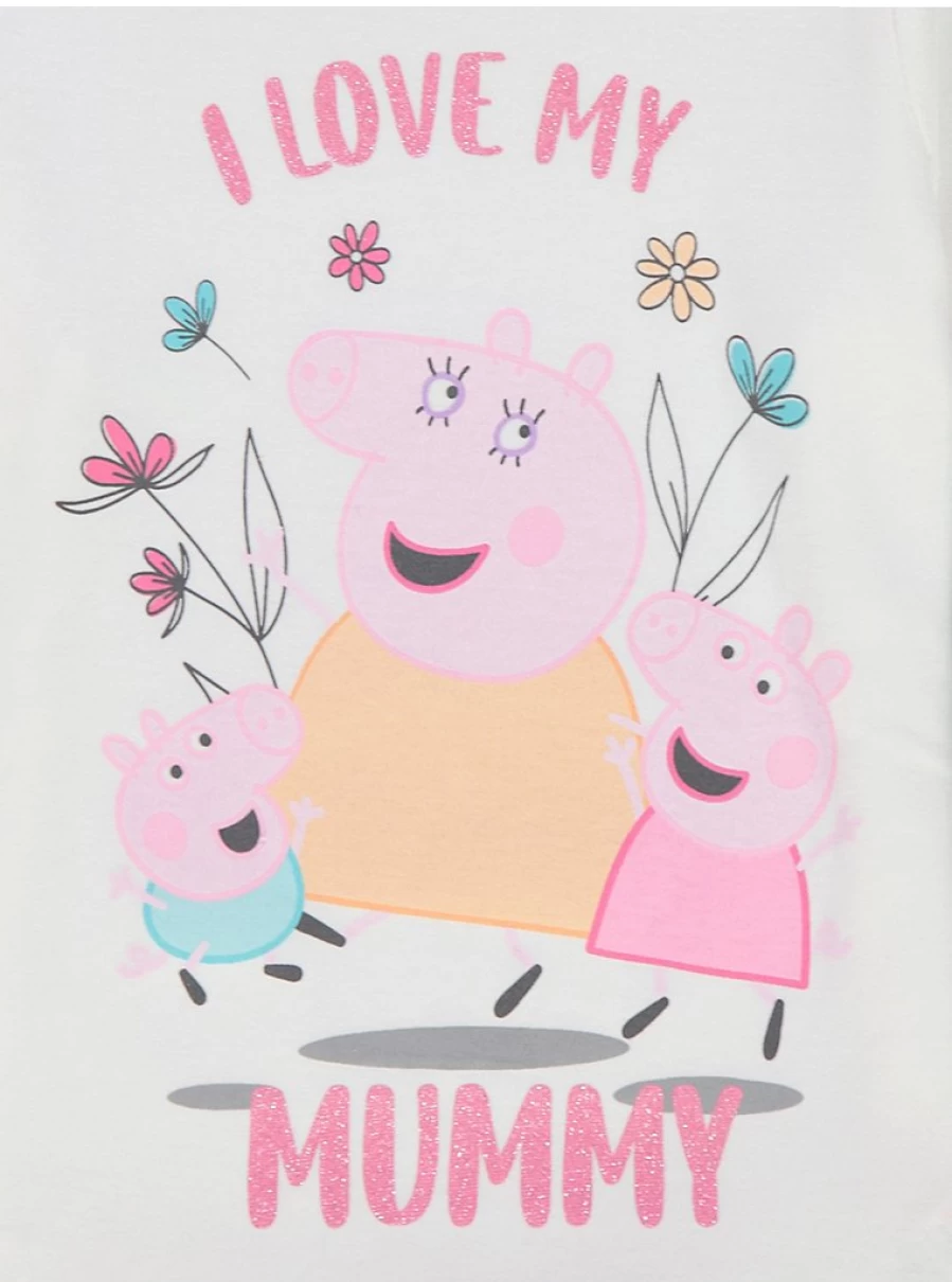 "George at Asda Peppa Pig Kids' Floral Pyjamas - I Love My Mummy Design"
