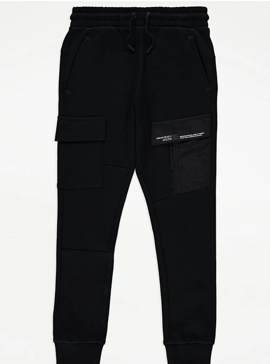 "George at Asda Boys' Black Urban Cargo Joggers | Project Cargo Pocket Pants Review"