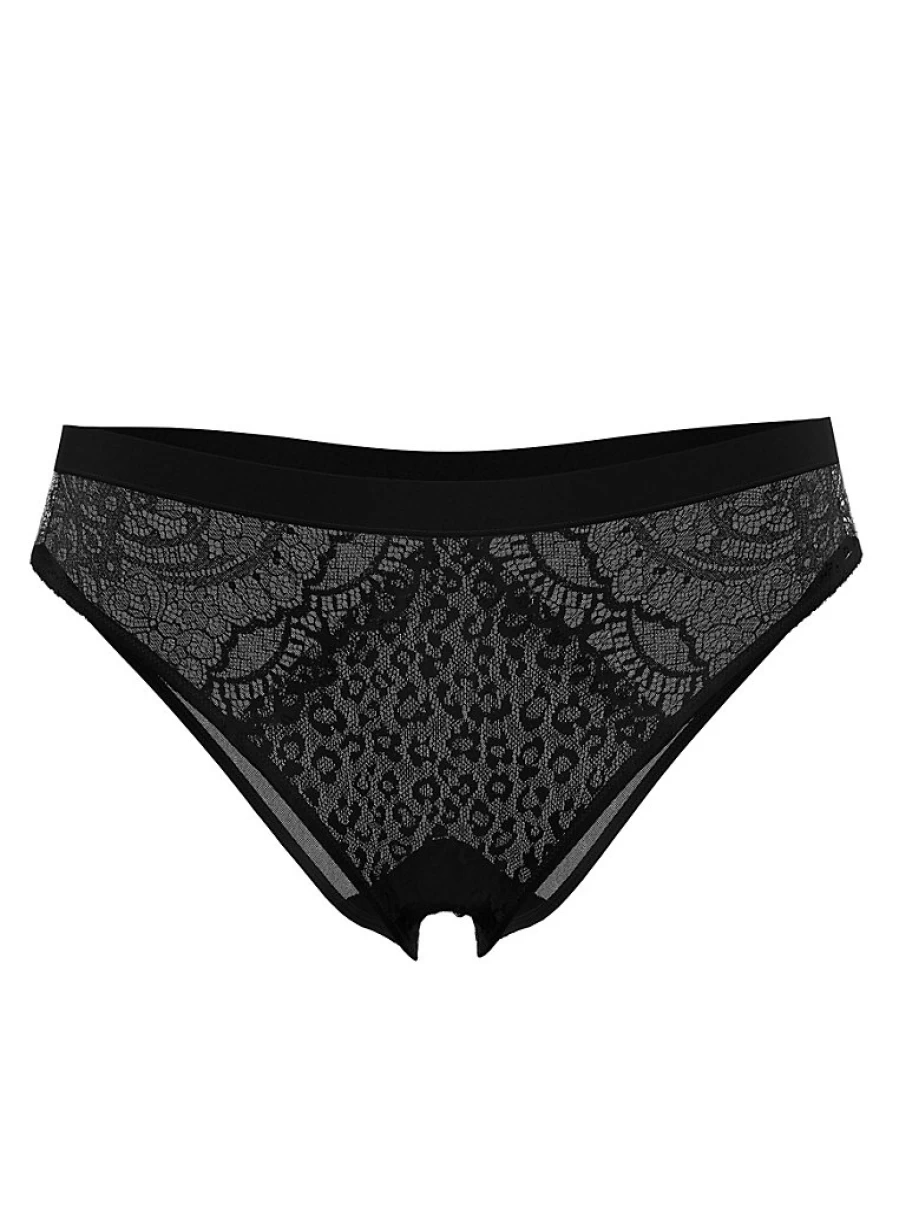 "George at Asda Black Leopard Lace High Leg Knickers | Women's Lingerie | Comfort & Style"