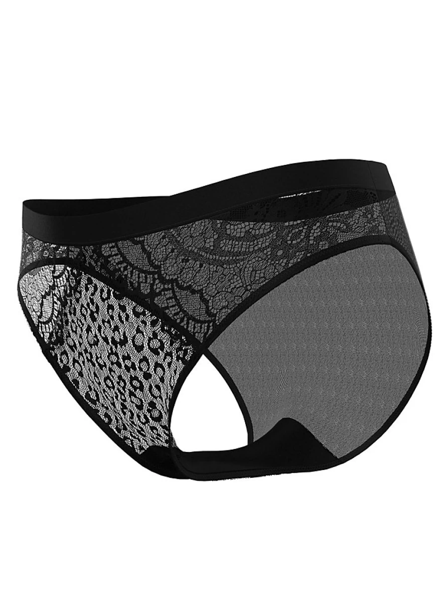 "George at Asda Black Leopard Lace High Leg Knickers | Women's Lingerie | Comfort & Style"