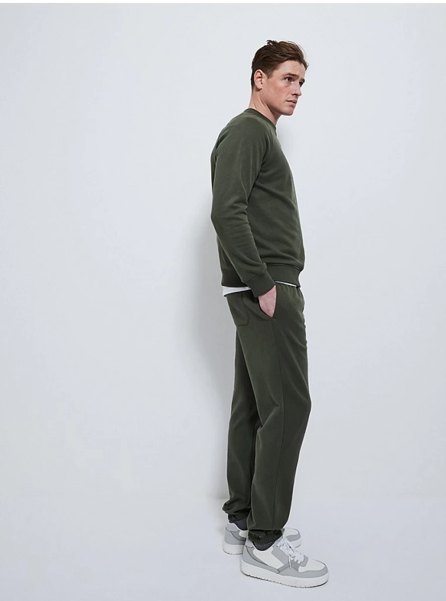 Men's Plain Khaki Jersey Joggers by George at Asda | Comfort Fit Casual Trousers