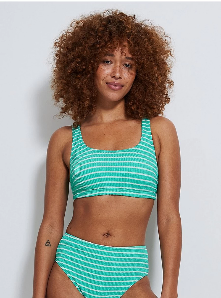 "George at Asda Women's Aqua Textured Stripe Bikini Top | Review & Features"