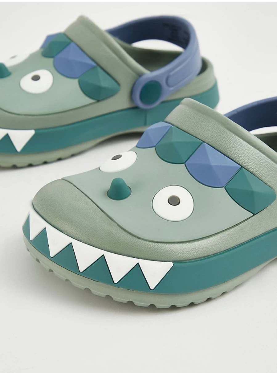 Boys Sage Green Monster Clogs by George at Asda - Comfortable Kids Footwear Review