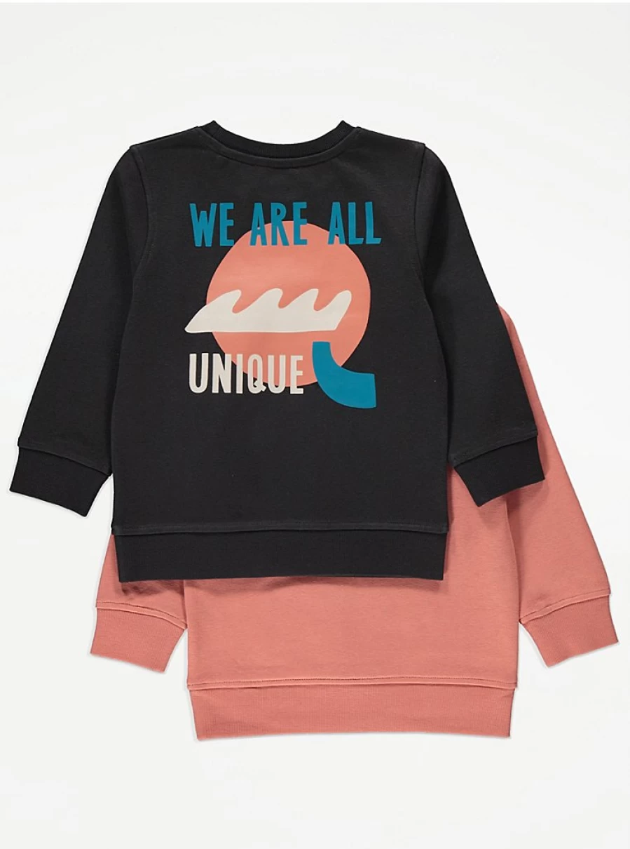"George at Asda Boys' Unique Wave Sweatshirts 2 Pack | Kids' Graphic Pullover Hoodies"