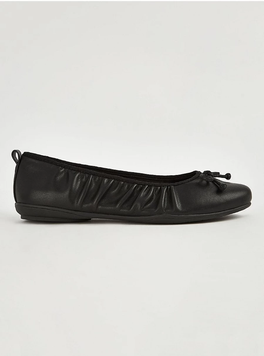 "George at Asda Women's Wide Fit Black Ballet Flats with Knotted Front | Comfortable & Stylish Shoes"