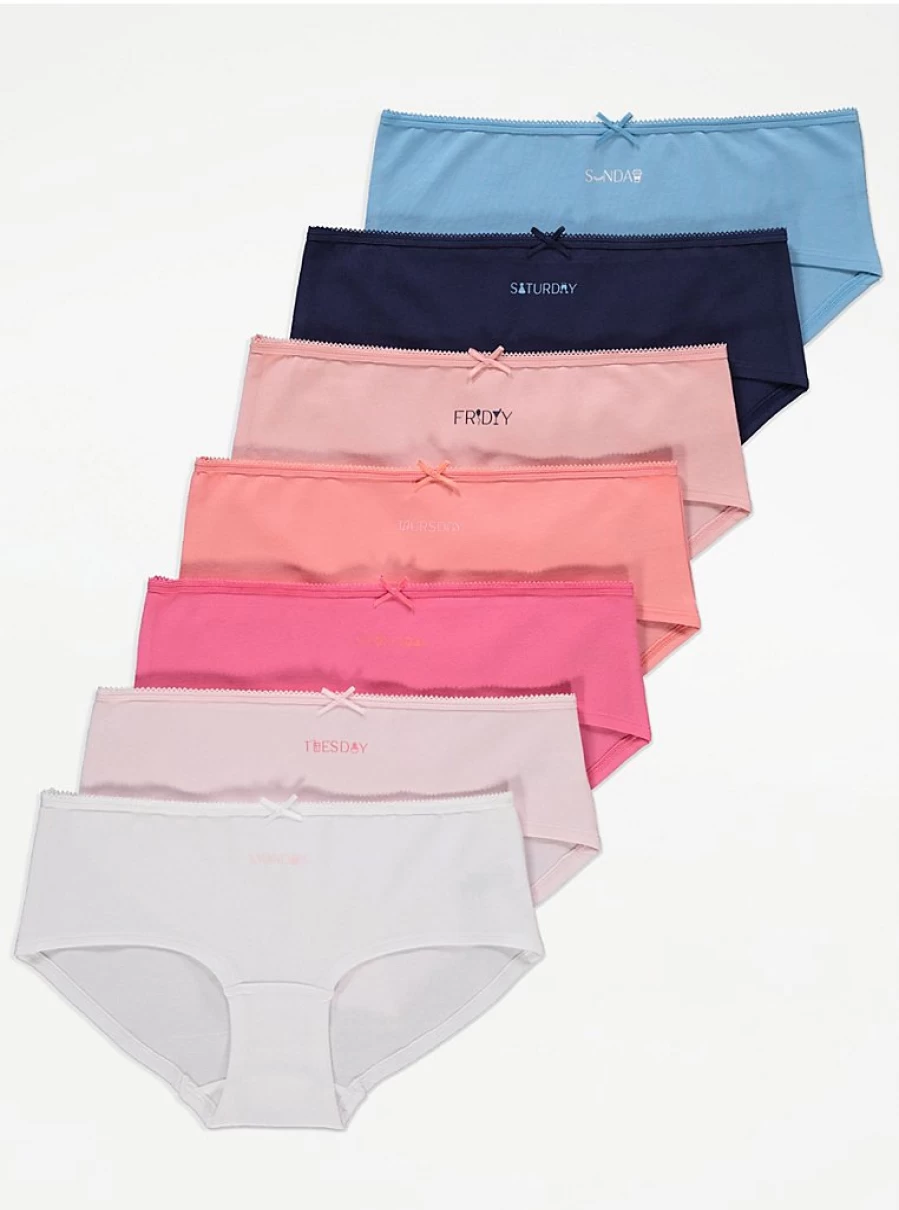 "George at Asda 7-Pack Days of the Week Slogan Knickers | Women's Lingerie Set"