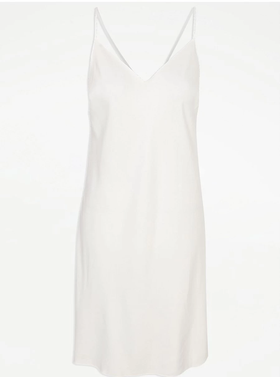 "George at Asda White Satin Chemise Nightdress – Women’s Lingerie Sleepwear Review"