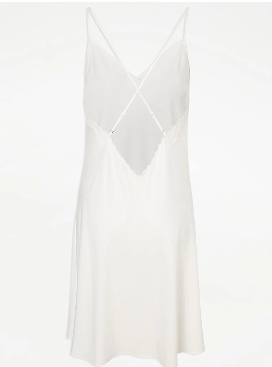 "George at Asda White Satin Chemise Nightdress – Women’s Lingerie Sleepwear Review"