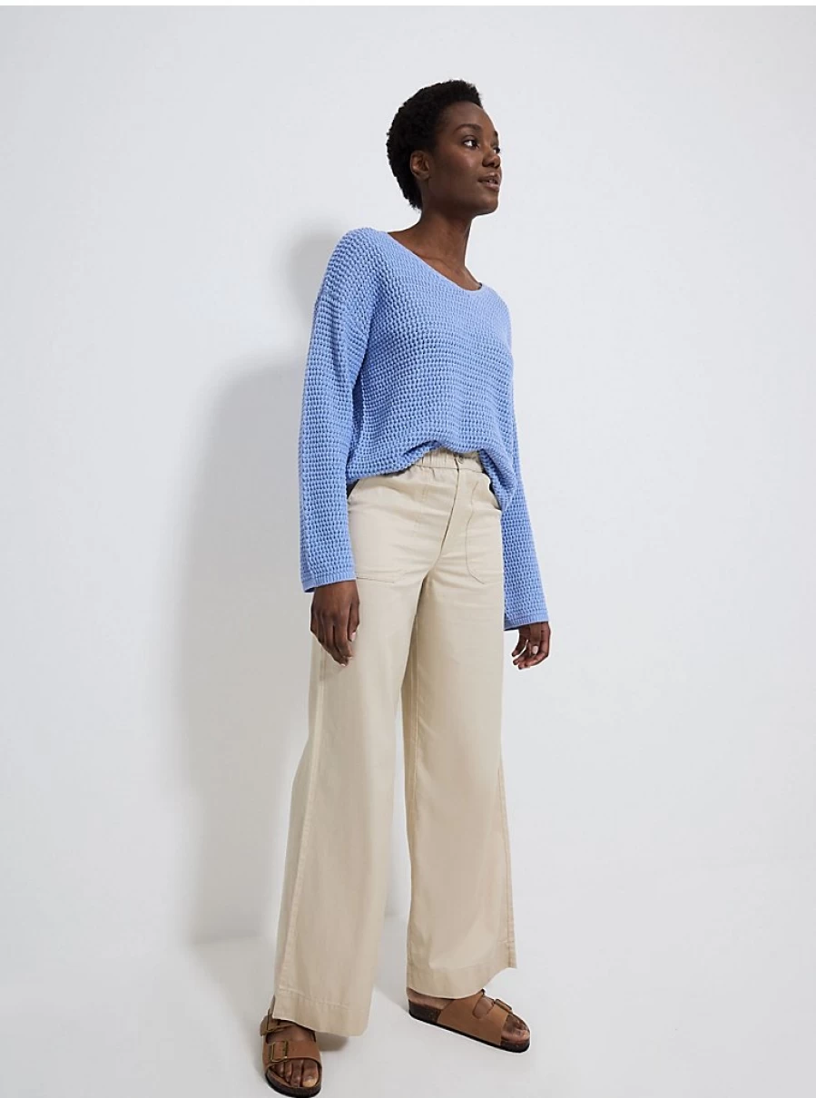 George at Asda Women's Stone Colored Wide Leg Trousers with Patch Pockets - Comfort & Style