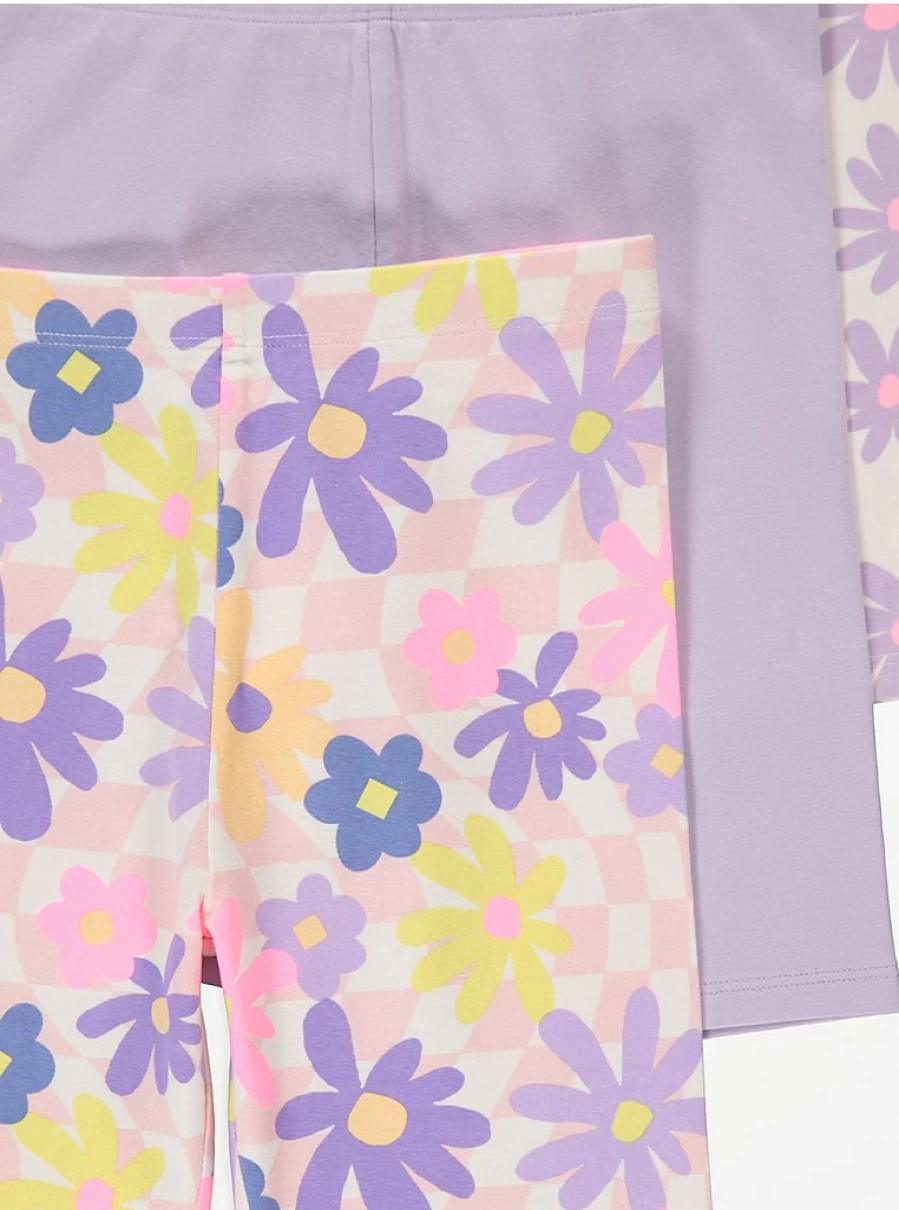 Girls' Lilac Floral Cycling Shorts 3-Pack | George at Asda | Comfort & Style for Active Kids