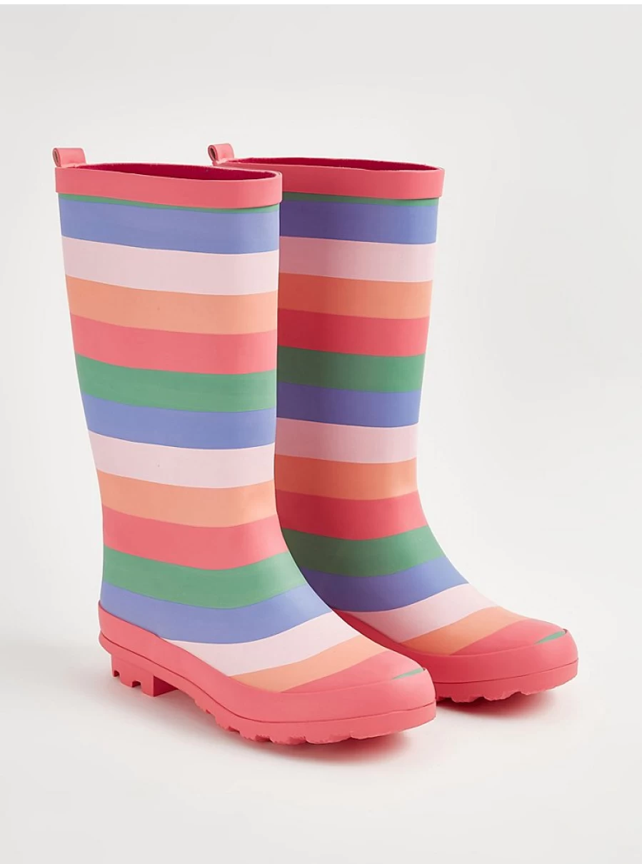 "George at Asda Kids' Pink Stripe Long Leg Wellington Boots Review | Waterproof Rain Boots for Children"