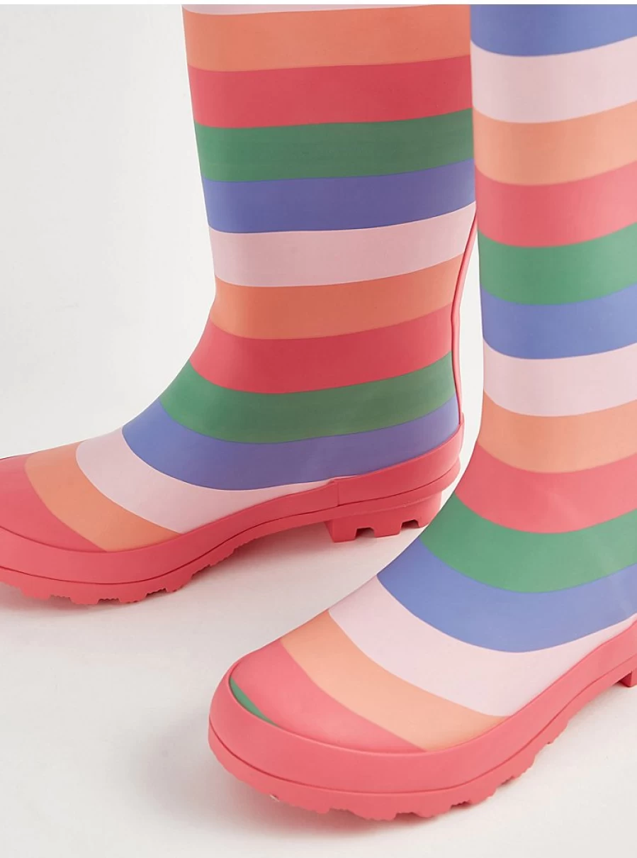 "George at Asda Kids' Pink Stripe Long Leg Wellington Boots Review | Waterproof Rain Boots for Children"