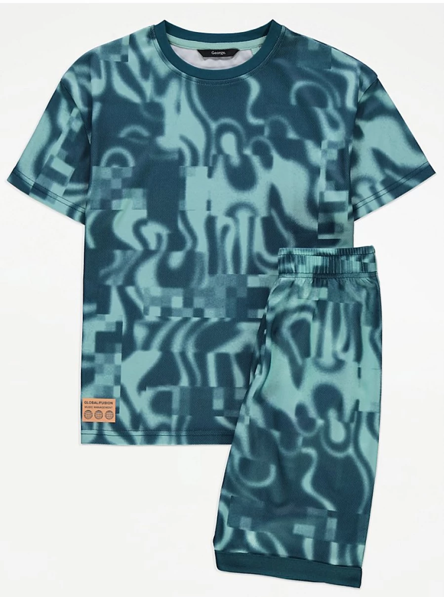 "George at Asda Boys' Blue Wave T-Shirt and Shorts Set – Kids' Outfit Review"