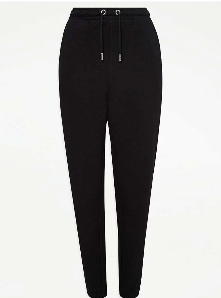Women's Black Fleece-Lined Joggers by George at Asda - Warm Comfortable Lounge Pants