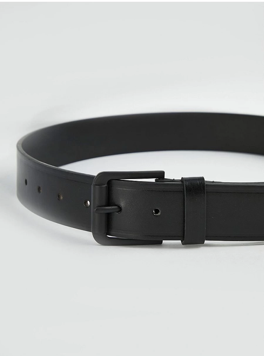 Men's Black Faux Leather Chunky Belt - George at Asda Stylish Accessory