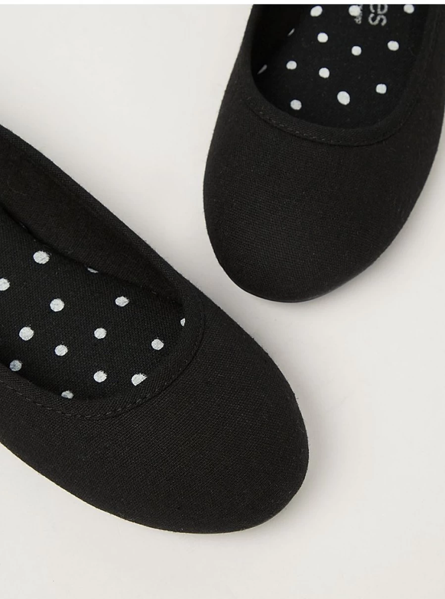 "George at Asda Women's Black Canvas Ballet Flats | Comfortable & Lightweight Dance Shoes"