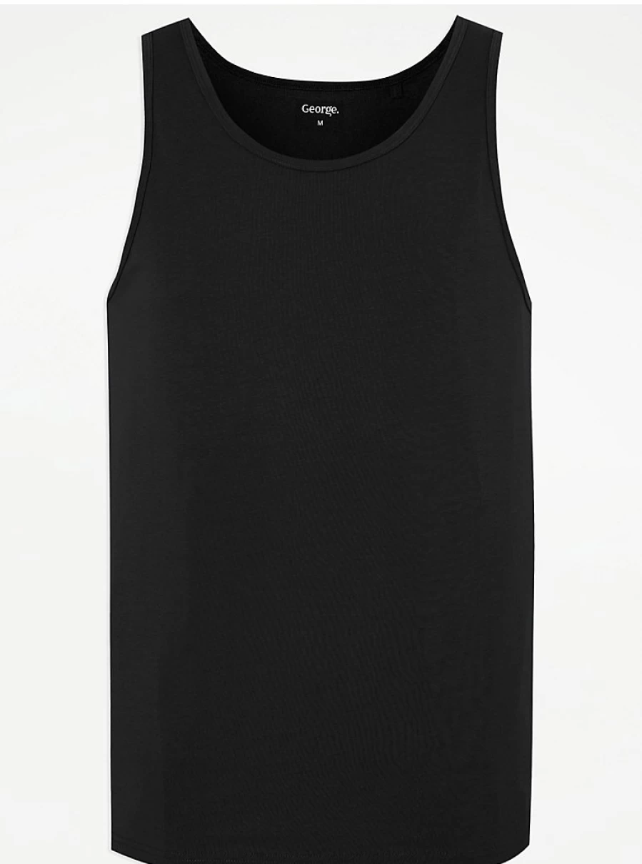 Men's Black Plain Vest - George at Asda | Comfort & Style