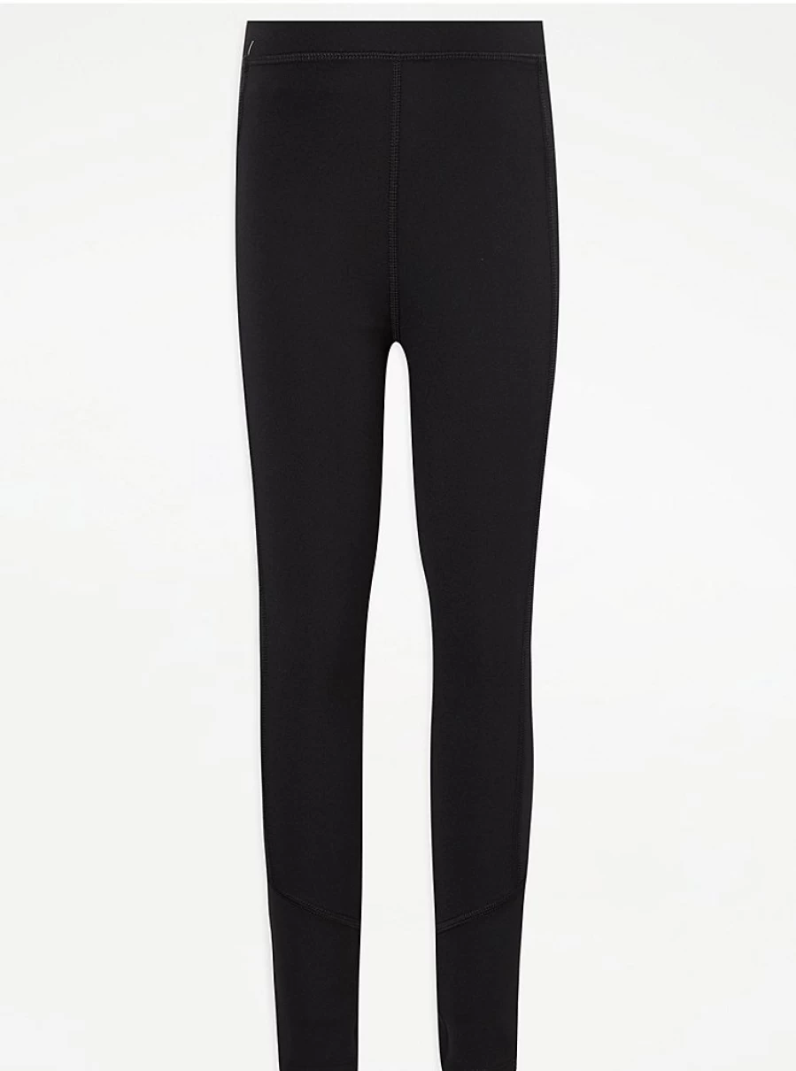 "George at Asda Black Active Stretch Leggings for School & Work | Comfort & Style"