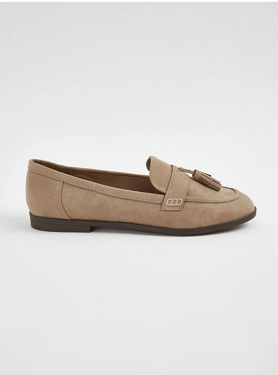 Women's Neutral Tassel Loafers - Comfortable Slip-On Shoes by George at Asda
