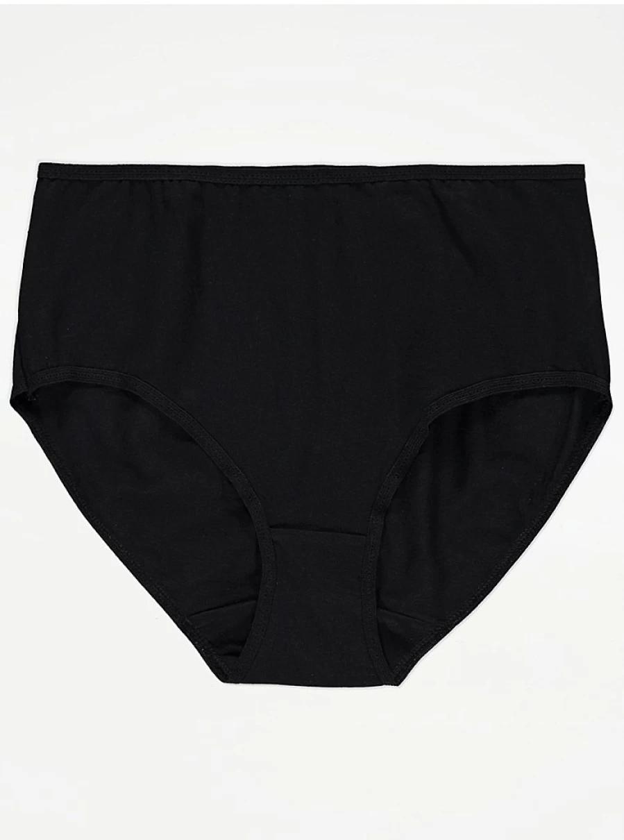 "George at Asda Black Midi Knickers 7-Pack | Comfortable Lingerie Set | Women's Underwear Multipack"