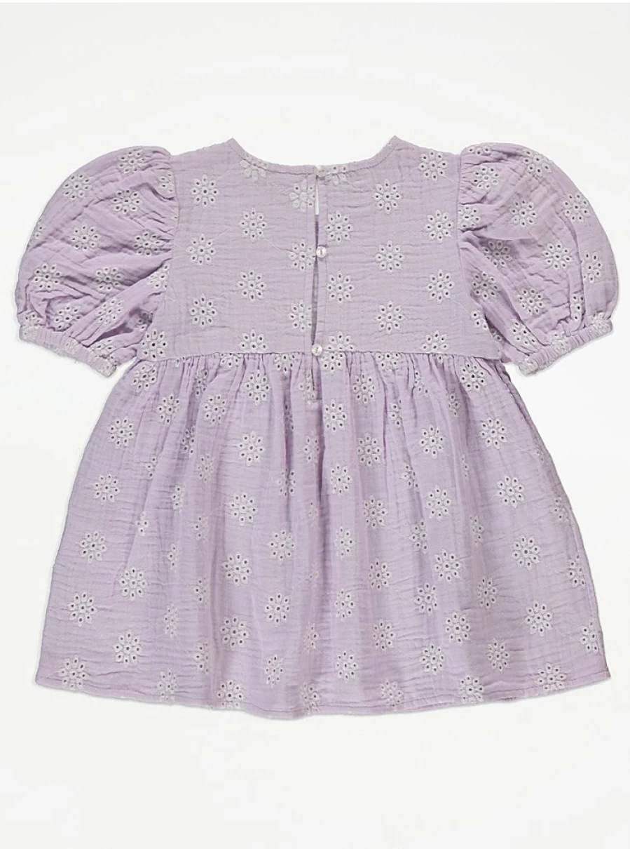 "George at Asda Girls' Lilac Broderie Lace Top and Shorts Set – Cute Kids Outfit Review"