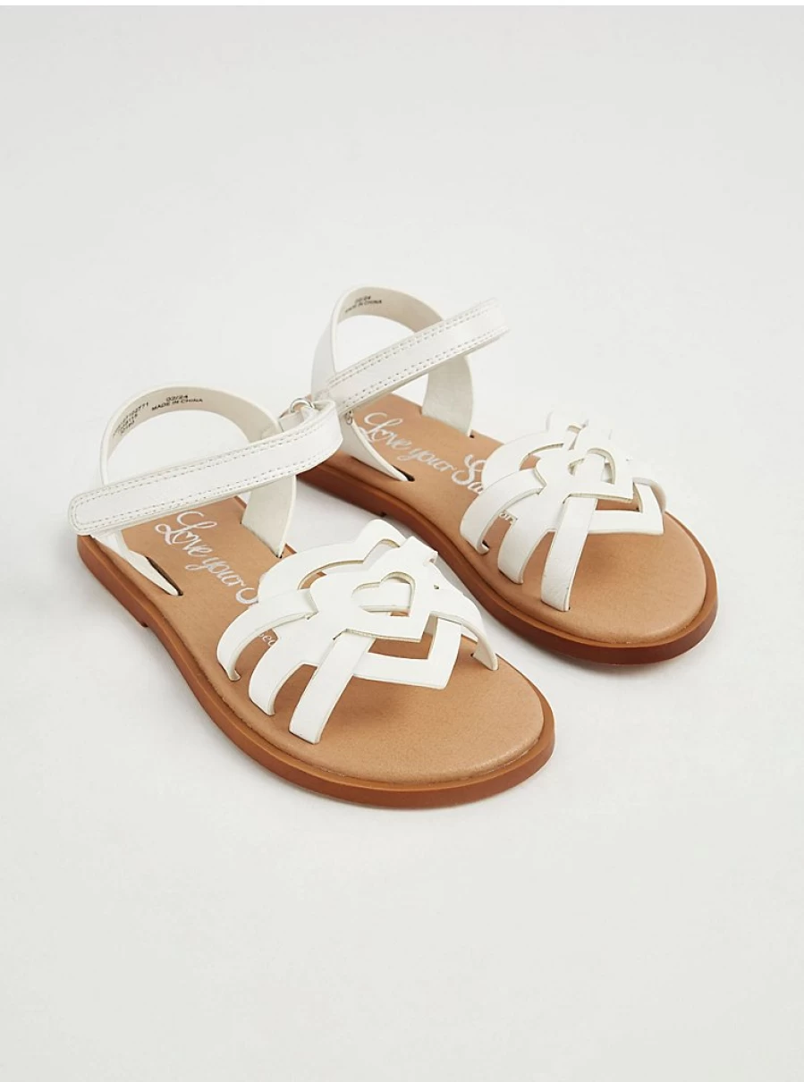 George at Asda Girls' White Heart Sandals | Comfortable Kids' Footwear Review