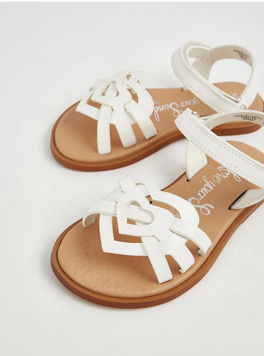 George at Asda Girls' White Heart Sandals | Comfortable Kids' Footwear Review