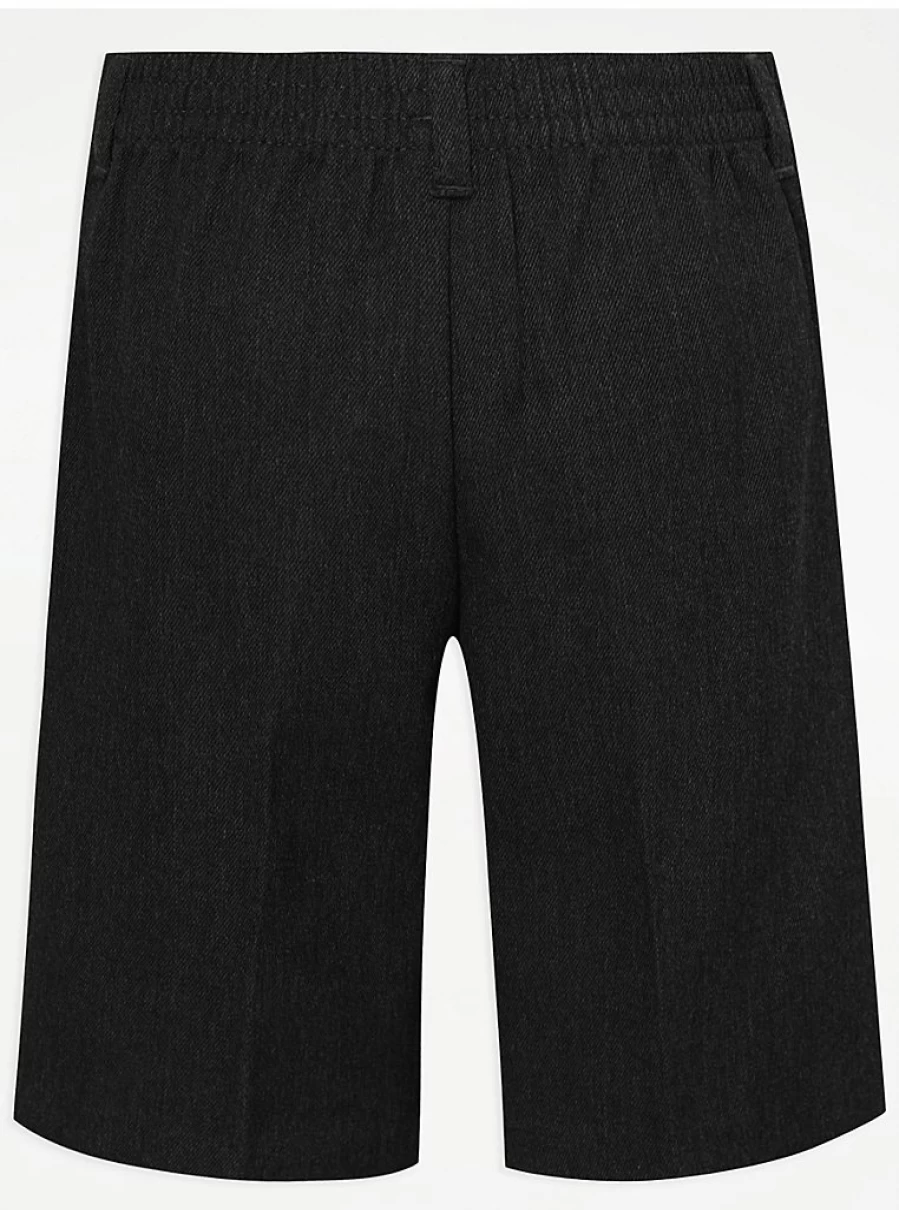 "George at Asda Boys' School Shorts 2-Pack - Plus Fit Regular Leg Charcoal Grey"