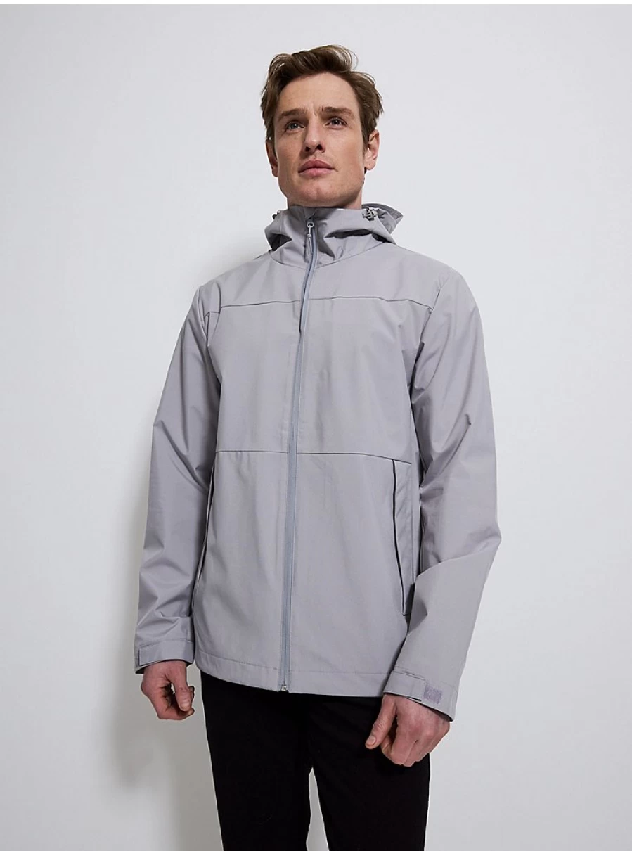 Men's Lightweight Grey Hooded Jacket by George at Asda – Comfort & Style
