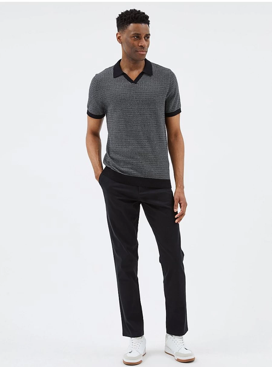 "George at Asda Men's Black Slim Fit Stretch Chino Trousers – Comfort & Style"