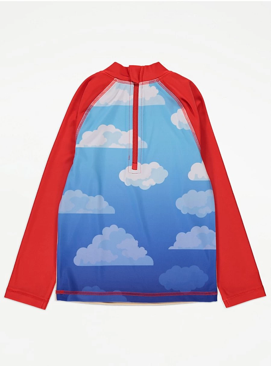 Boys' Pokemon Red Long Sleeve Sun Protective Swim Rash Guard by George at Asda