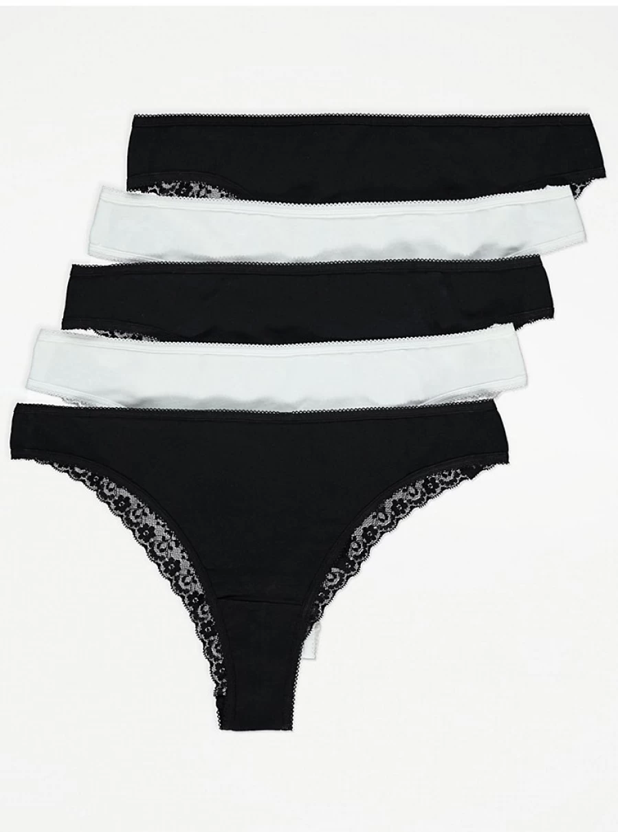 "George at Asda Brazilian Lace Knickers 5-Pack | Comfortable Lingerie Set for Women"