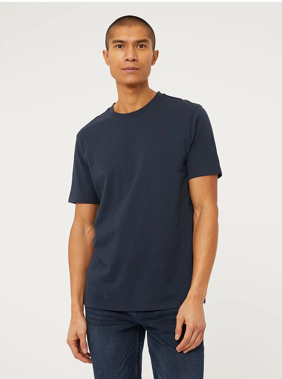 "George at Asda Men's Navy Plain Cotton T-Shirt – Comfort Fit Casual Wear"