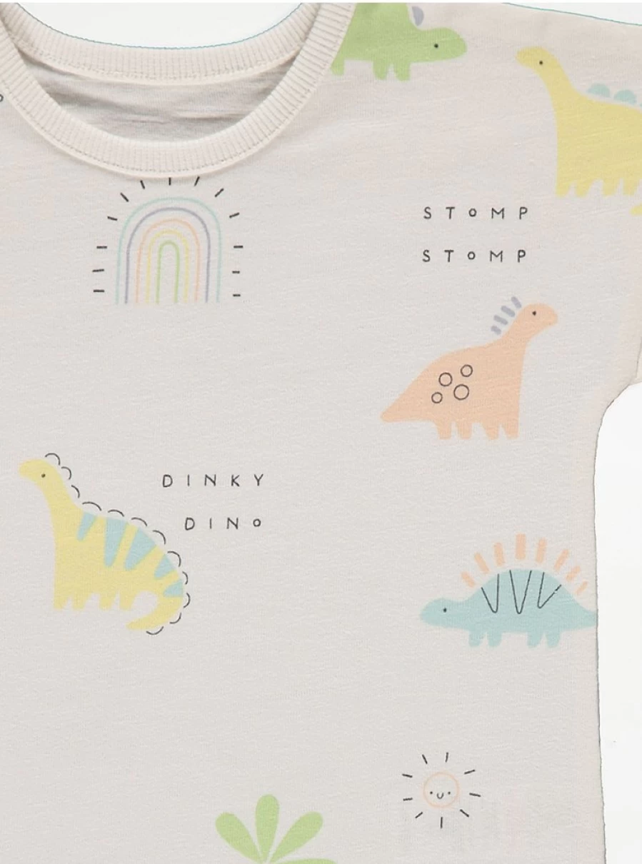 "George at Asda Baby Dinosaur Striped T-Shirts 4-Pack | Cute Boys & Girls Toddler Tees"