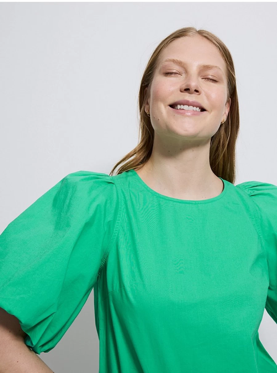 "George at Asda Women's Green Puff Sleeve Tie Back Blouse – Stylish & Comfortable Top"