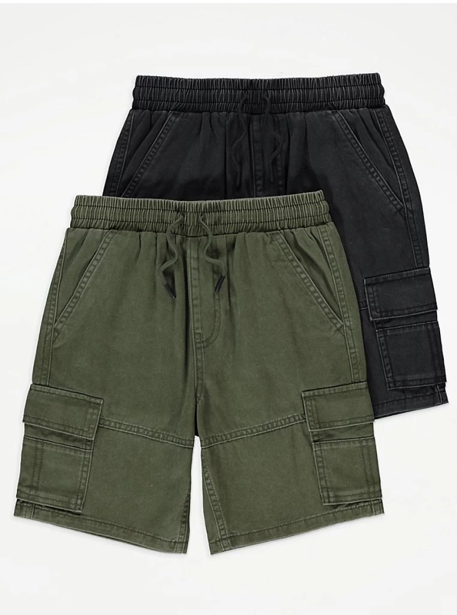 "George at Asda Boys' Khaki Denim Pull-On Cargo Shorts 2-Pack – Comfortable Kids' Shorts Review"