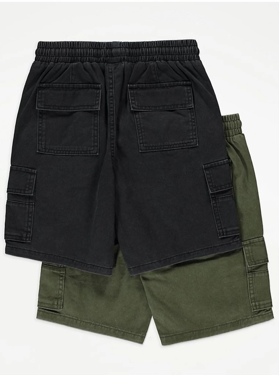 "George at Asda Boys' Khaki Denim Pull-On Cargo Shorts 2-Pack – Comfortable Kids' Shorts Review"
