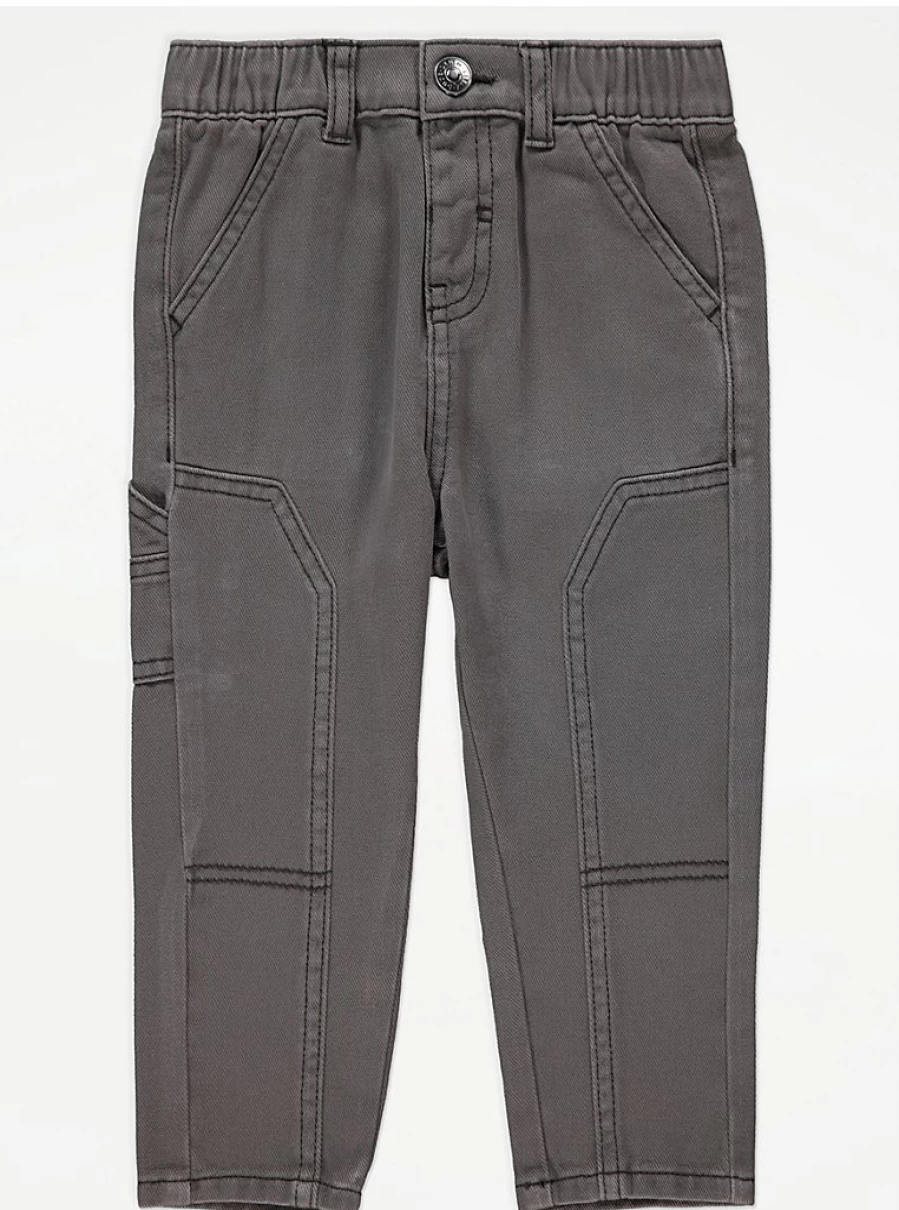 "George at Asda Boys' Charcoal Woven Denim Carpenter Jeans Review"