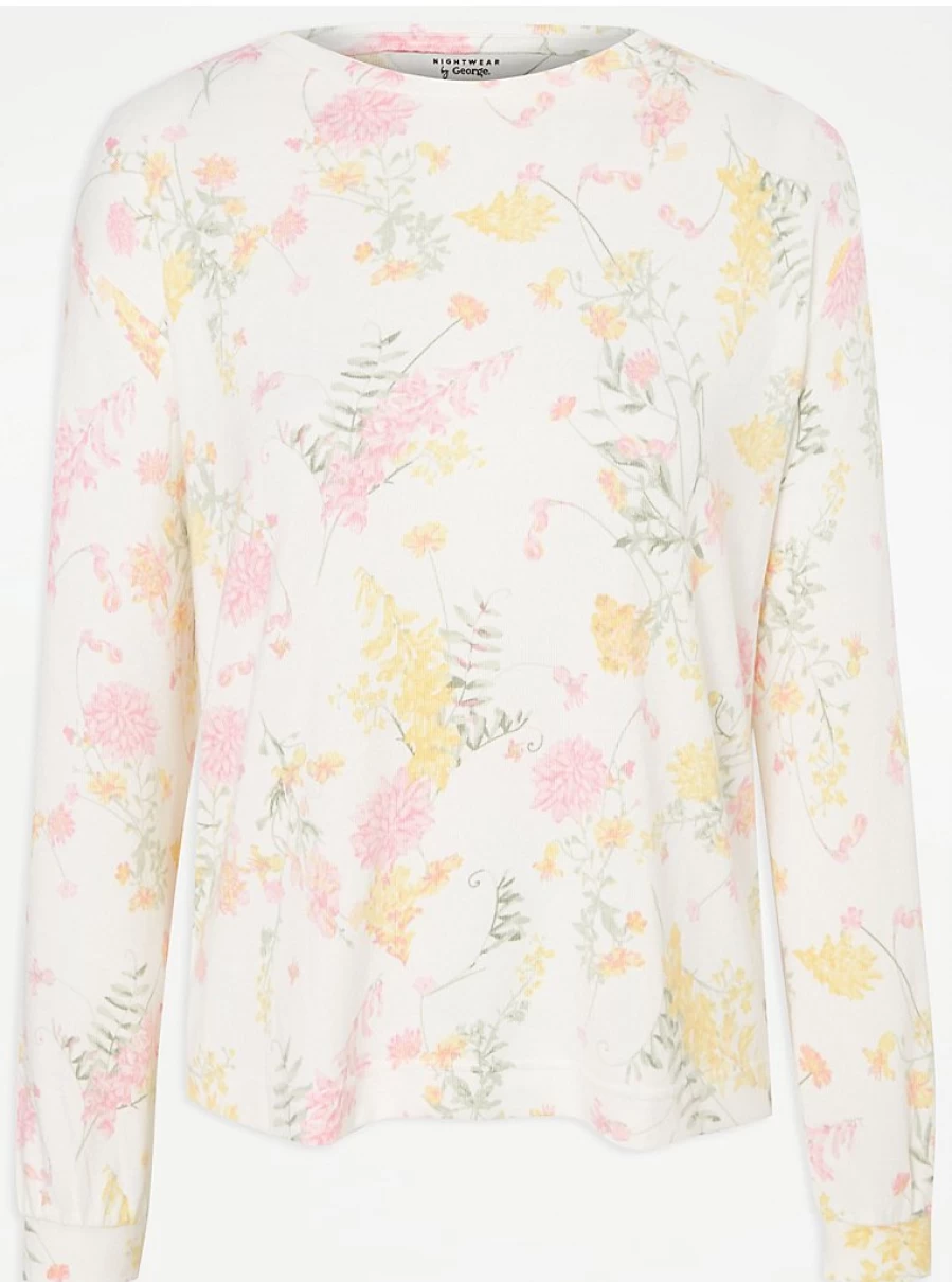 "George at Asda Women's Bright Floral Brushed Long Sleeve Pyjama Set - Comfortable Sleepwear & Loungewear"