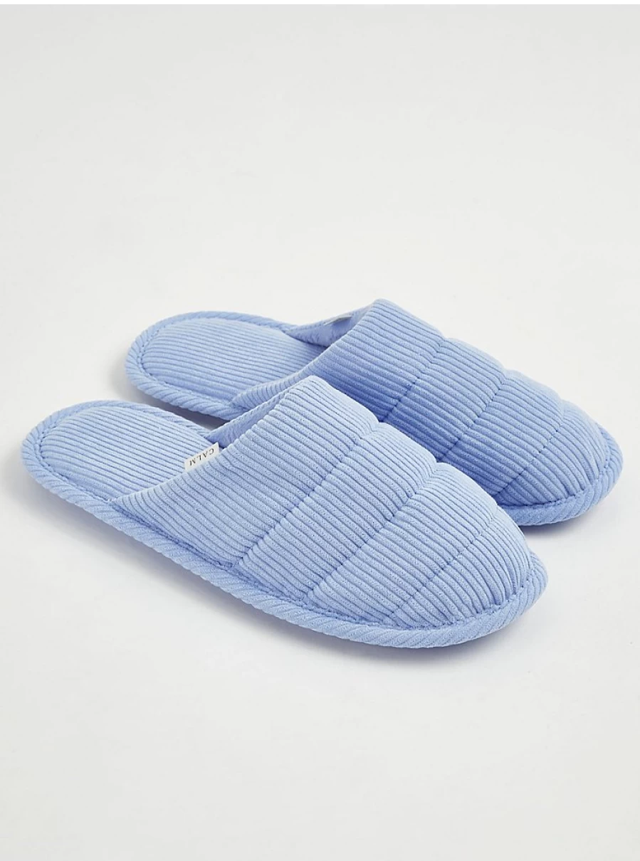 "George at Asda Light Blue Ribbed Mule Slippers – Comfortable House Shoes Review"
