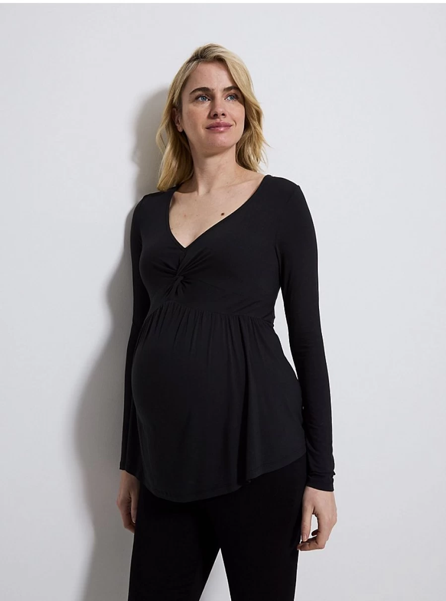 "George at Asda Baby Black V-Neck Twist Front Top | Maternity Wear Reviews"