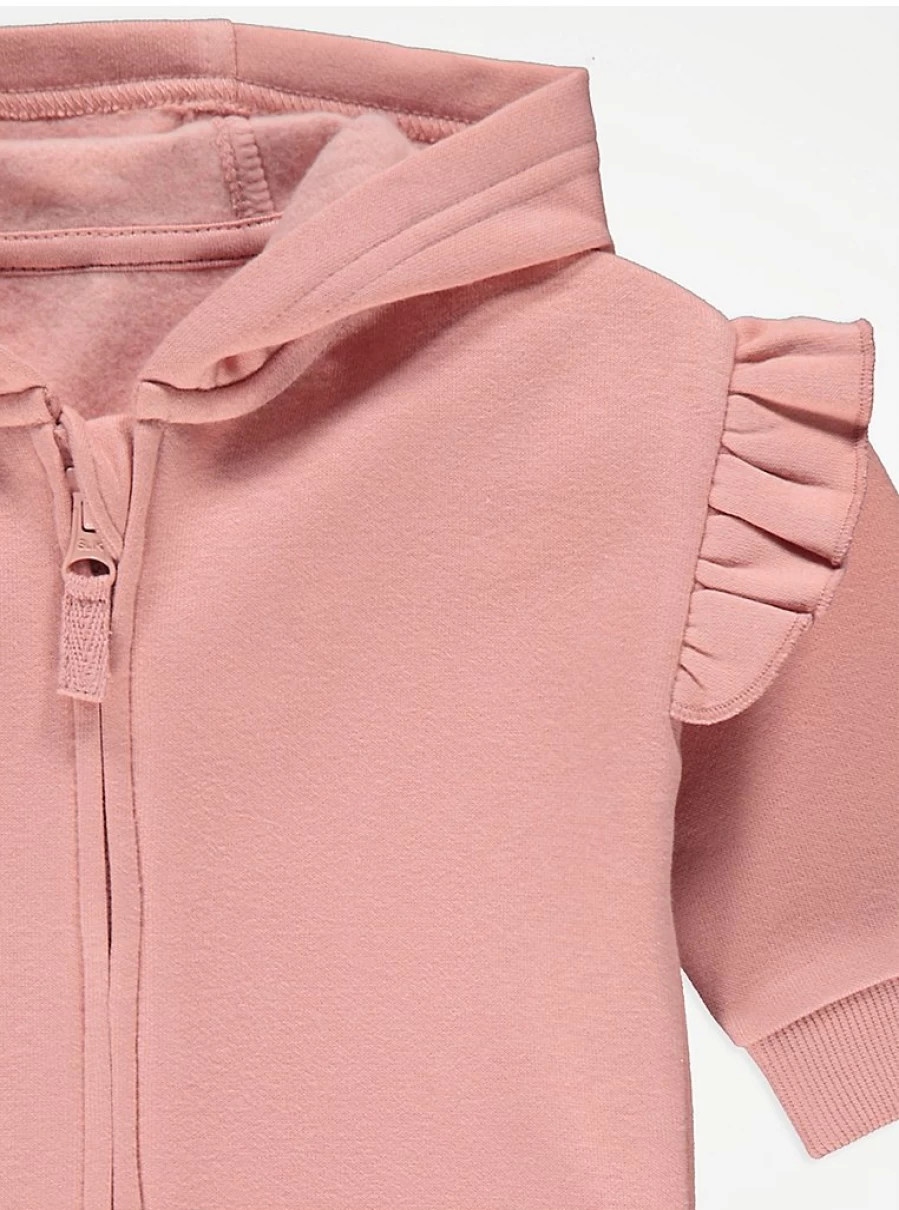"George at Asda Baby Girls Pink Frilly Zip-Up Hoodie | Soft & Stylish Review"