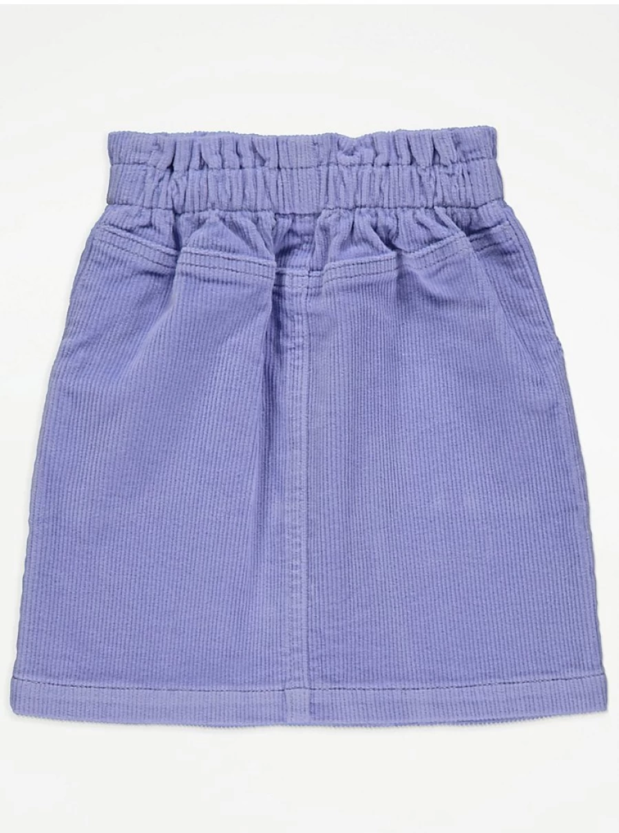 "George at Asda Girls' Lilac Corduroy Button-Up Skirt | Kids' Fashion Review"