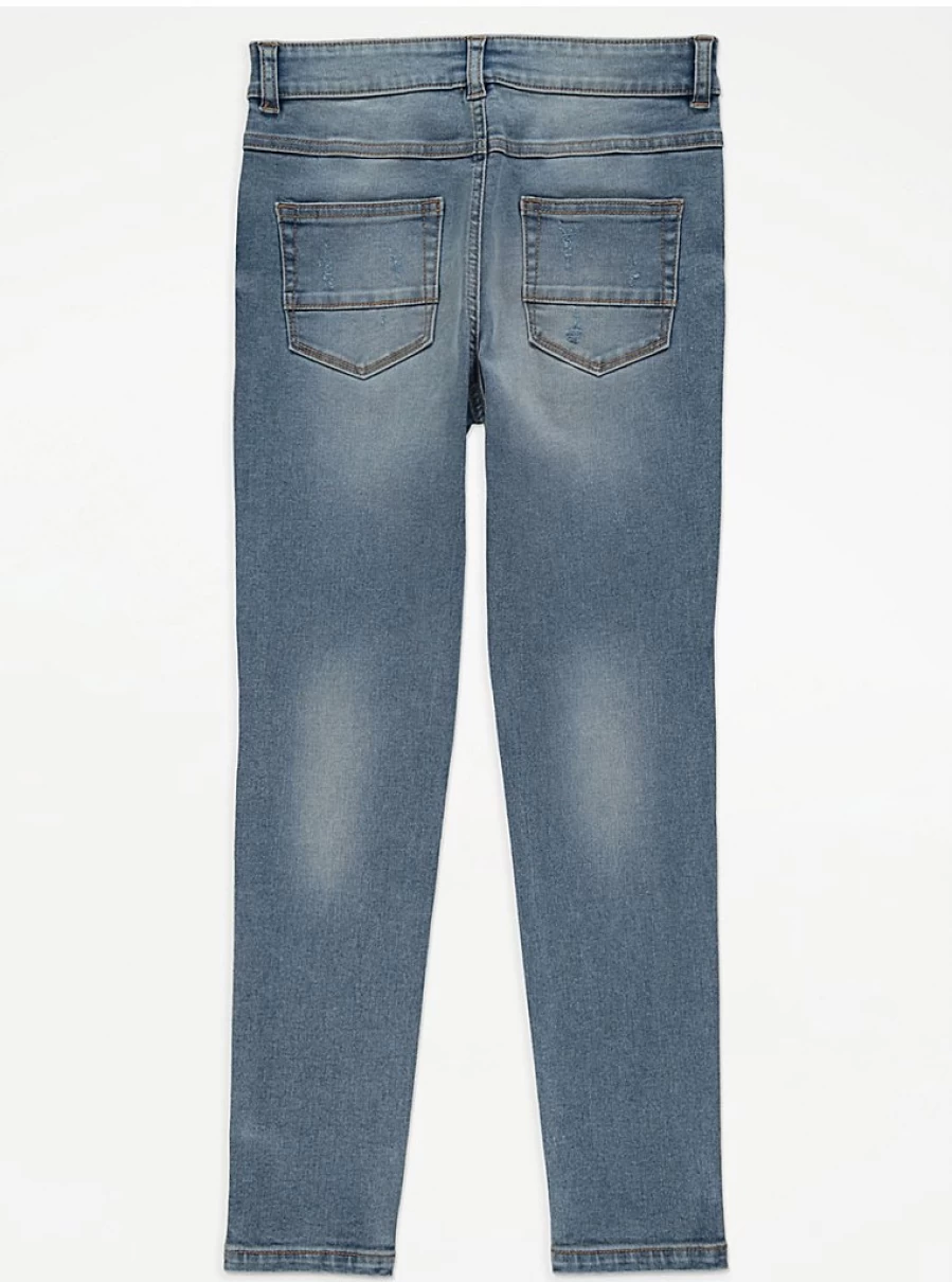 "George at Asda Boys Blue Mid Wash Ripped Super Skinny Jeans Review"