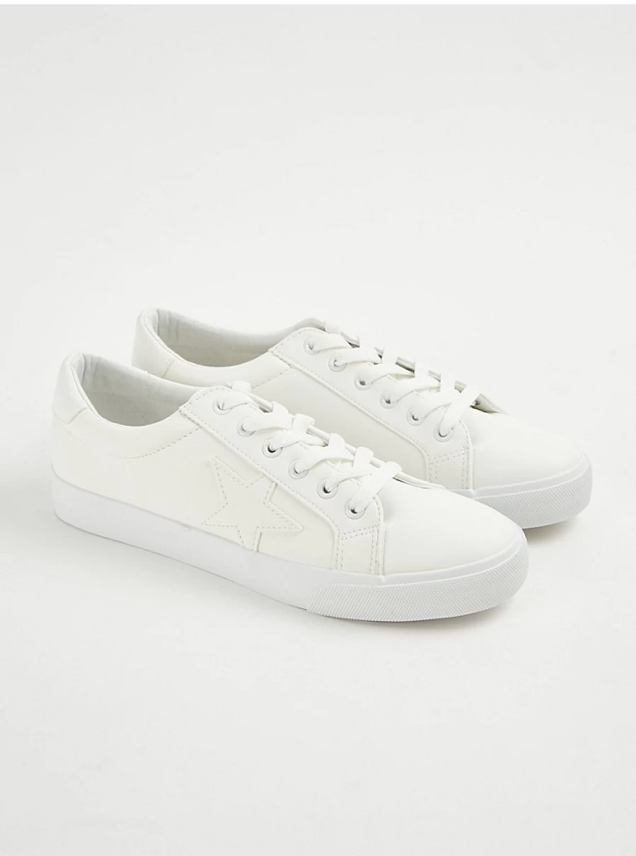 George at Asda Women's White Star Cupsole Trainers - Comfortable Sneakers Review