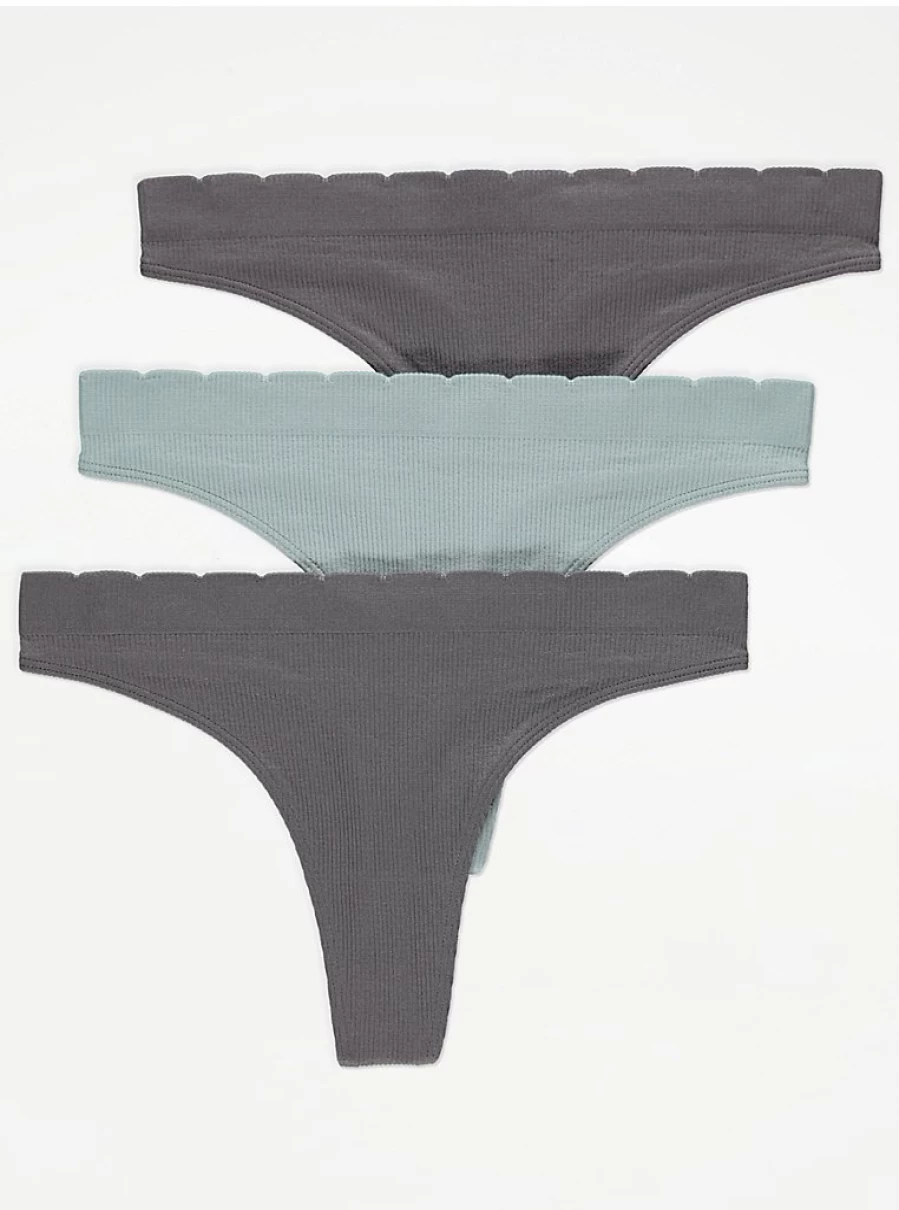 "George at Asda Ribbed Seam-Free Comfort Thongs 3-Pack – Soft Lingerie Panties Review"