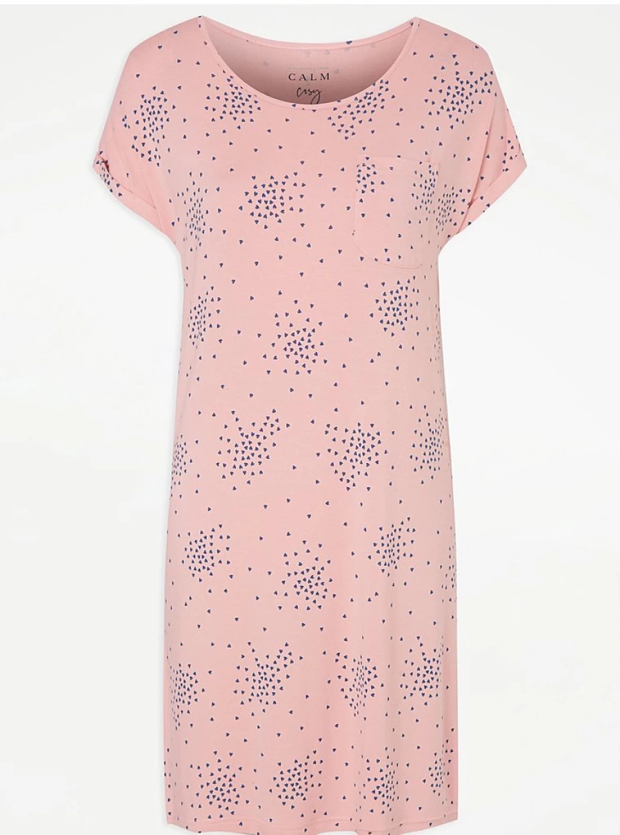 "George at Asda Pink Heart Pocket Nightdress - Women's Lingerie Sleepwear Review"